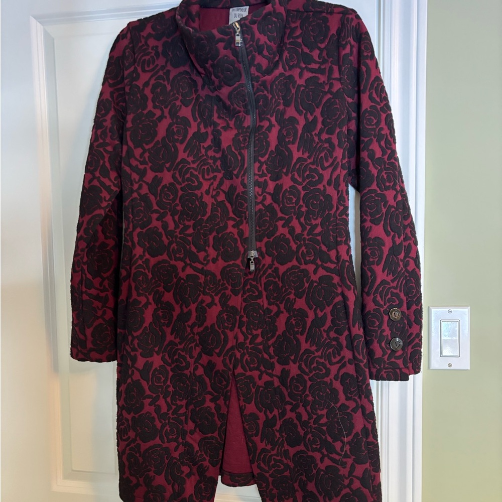 Chic Floral Women's Trench Coat